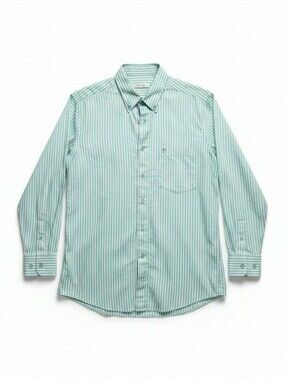Valentino Rudy Medium 33 Mint Green Striped Button-Down Shirt Made In Italy